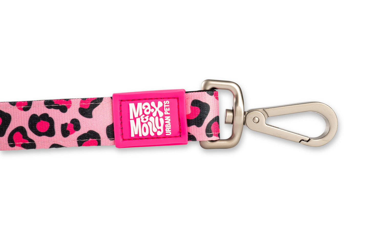 Short dog leash - Pink leopard