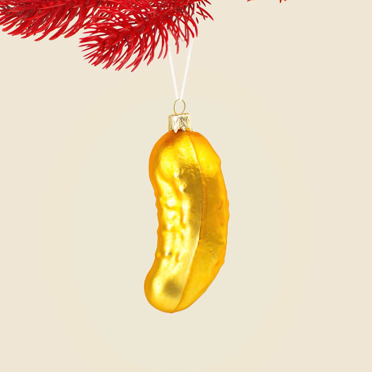 Pallina di Natale gialla a forma di cetriolino