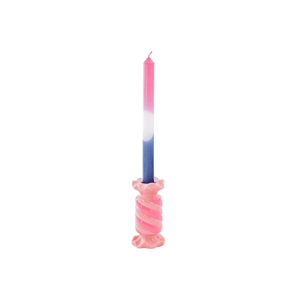 Candlestick - Toffee Candy - Ceramic - Pink/Neon - 7.5x7.5x13 cm