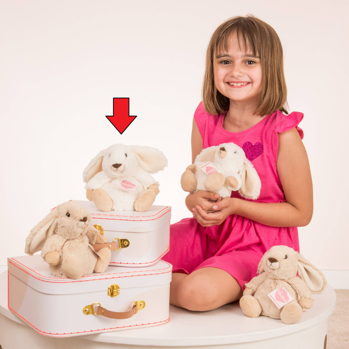 Peluche de Coelho Poppi Branco – 15 cm