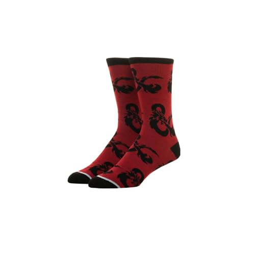 Dungeons & Dragons Men's Printed Red Crew Socks