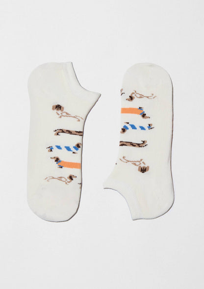 BePets Off White - 100% Organic Cotton Ankle Socks