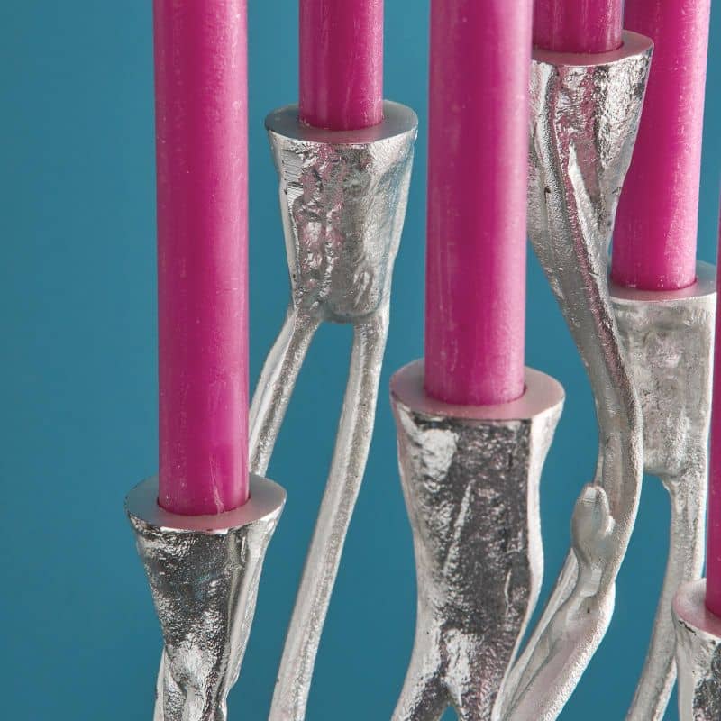 Roots Kandelaar Zilver, Aluminium, 25 x 22 x 63,5 cm