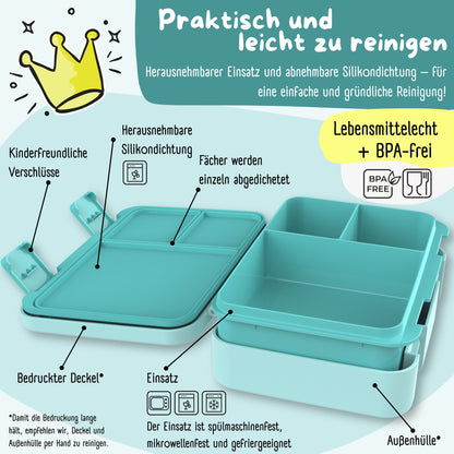 Brotdose mit Fächern, leicht & auslaufsicher - mint