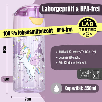 Kids' water bottle, lightweight - Unicorn