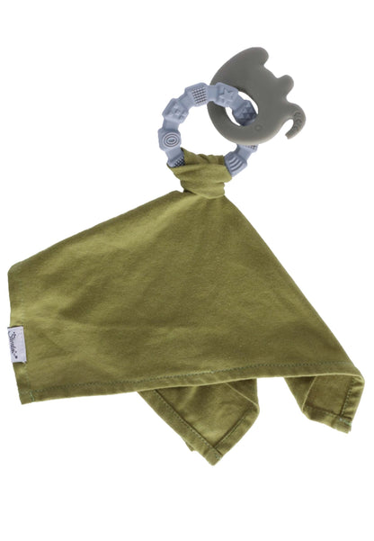 Doudou avec anneau de dentition Éléphant Eddy Vert M