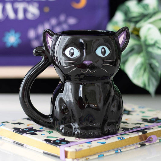 Taza de Halloween - Gato y murciélago góticos