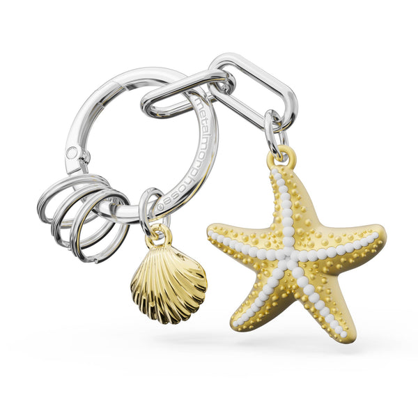 Portachiavi con ciondolo a forma di stella marina