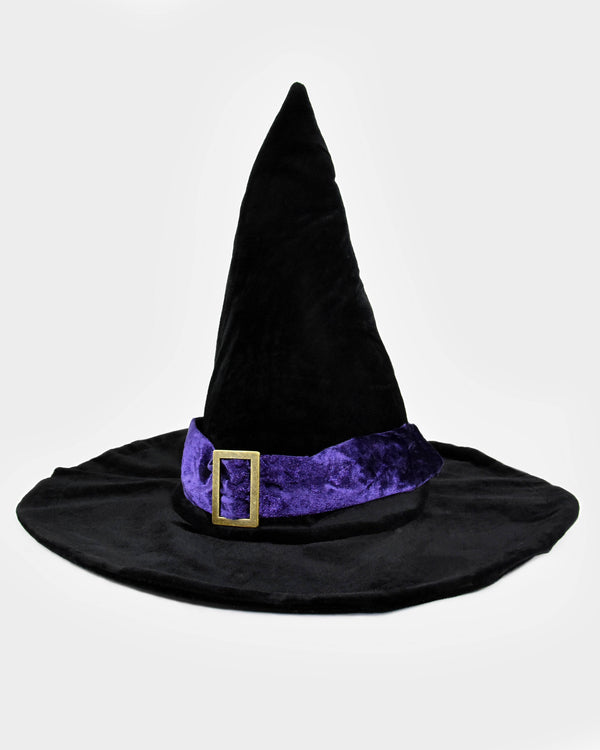 Chapeau de sorcier/sorcière en velours deluxe taille unique