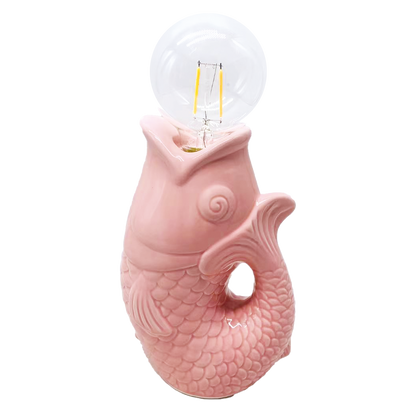 Déco LED poisson rose à piles L13,5 P8,2 H27cm