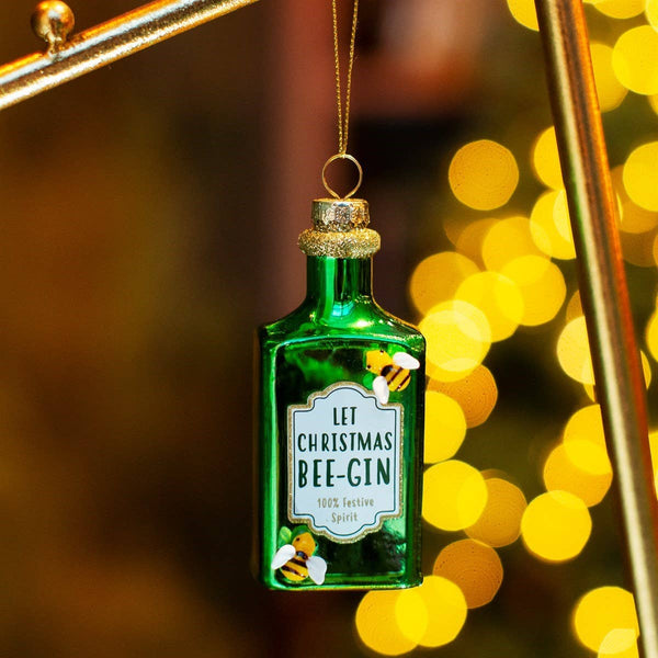 Enfeite de Natal em Gin “Let Christmas Bee”