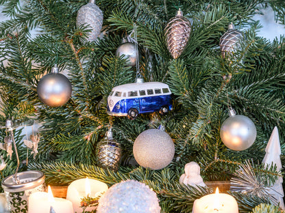 Décoration de Noël VW T1 Bus Bleu & Blanc