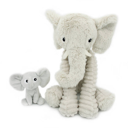 Peluche Ptipotos Maman et Bébé Eléphant - Gris Clair