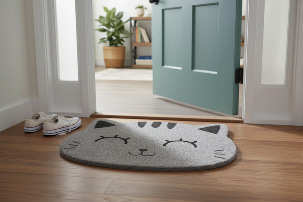 Paillasson chat gris