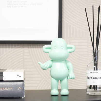 Ornement - Figurine Singe Hang Loose 'La Légende' - Polyrésine - Vert menthe - 11x7x19cm