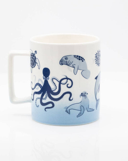 Mug Rétro Marine Life (350 ml) – produit scientifique Cognitive Surplus EU, vue 2