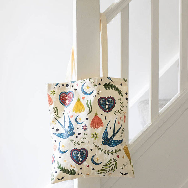Borsa tote con stampa floreale