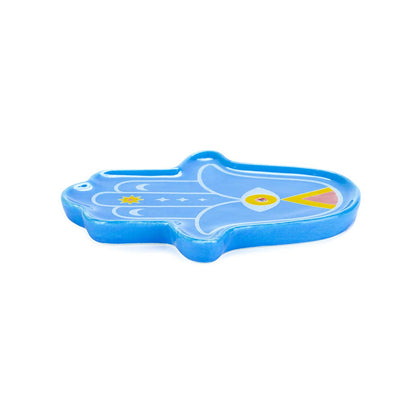 Porta incenso, Lucky Hand, blu, ceramica