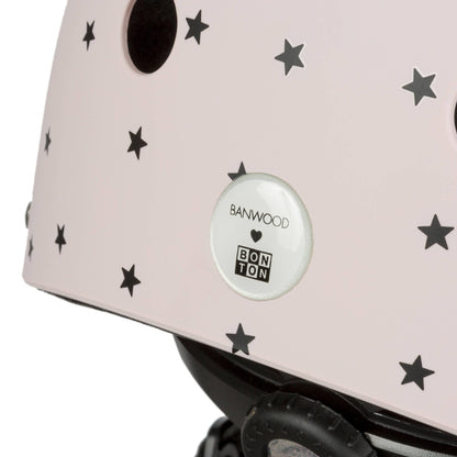 casque enfant rose mat etoiles banwood