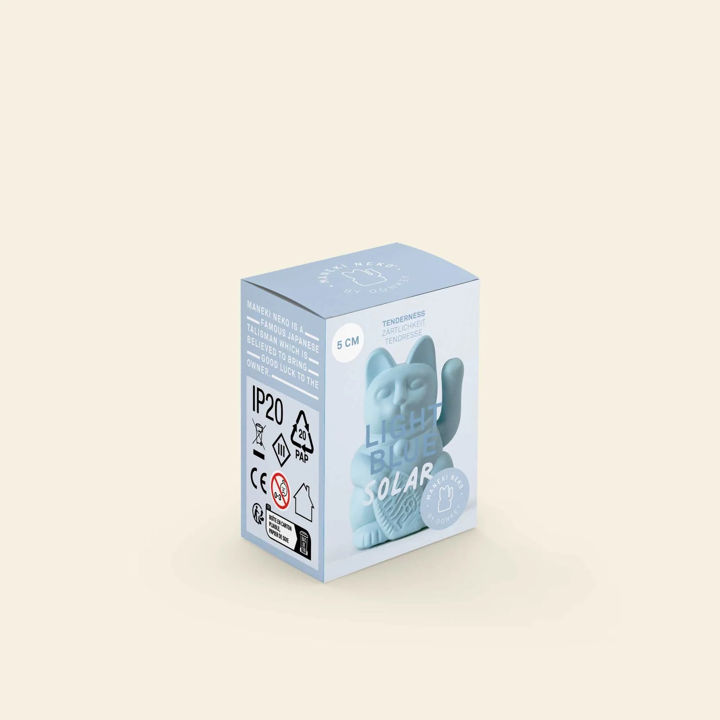 Mini Chat Chanceux Solaire Bleu Clair