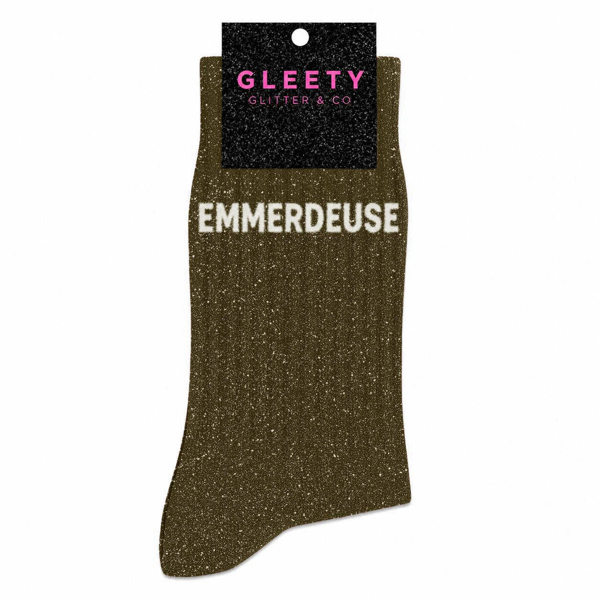 Chaussettes à Paillettes Emmerdeuse Kaki