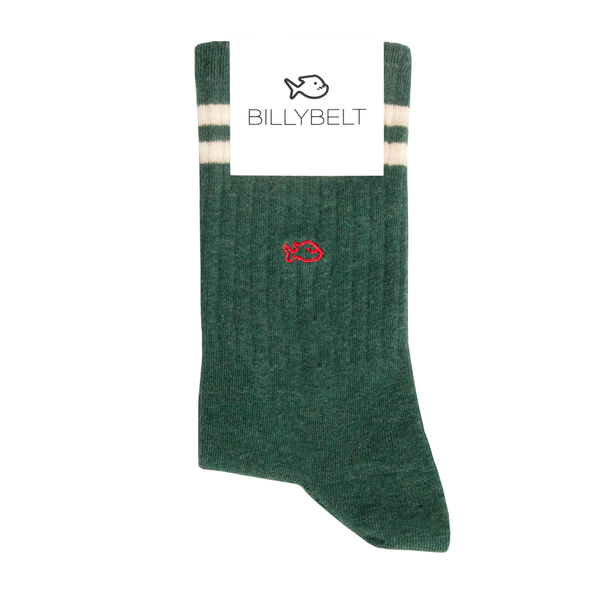 Calcetines retro - Rayas beige y verde azulado