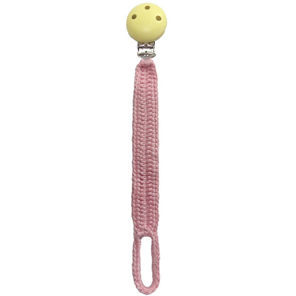Crochet Pacifier Clip - Light Pink