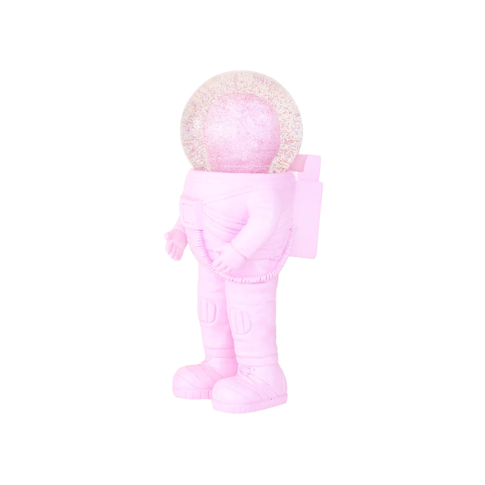Globo di neve rosa astronauta