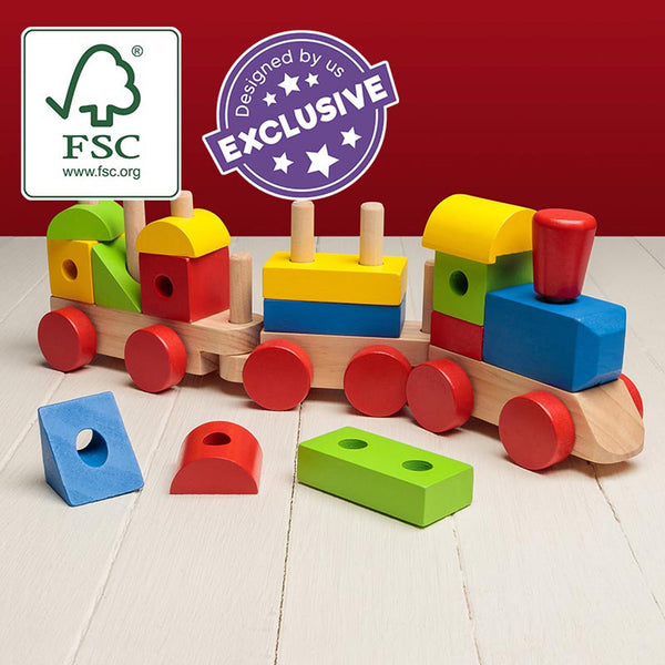 WOODEN STACKING TRAIN WITH SOUNDS