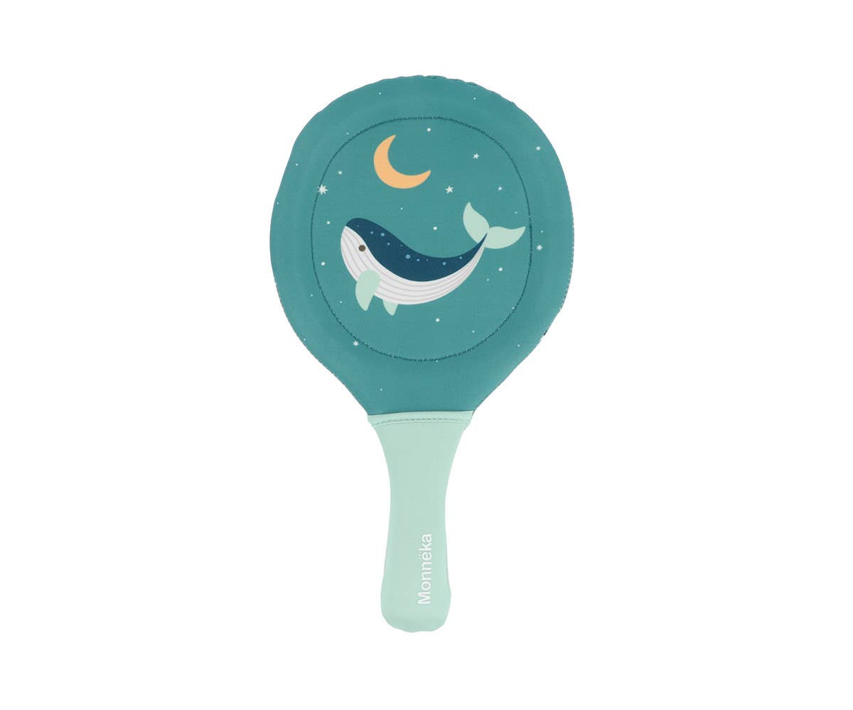 Whale Teal Neoprene Beach Paddles with Ball