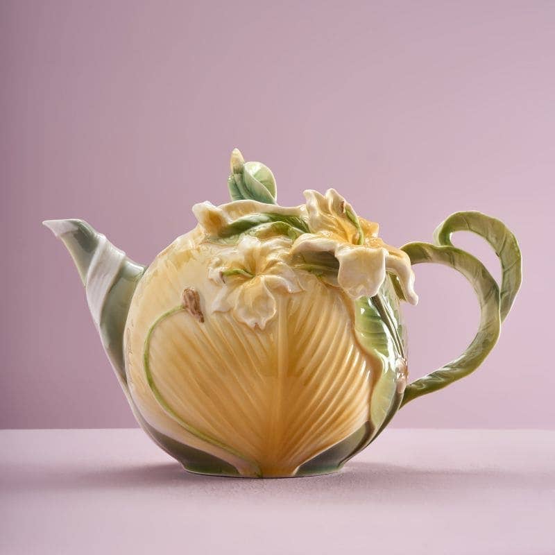 Bule de chá com estampado de flores, 850 ml, 23 x 14 x 16 cm