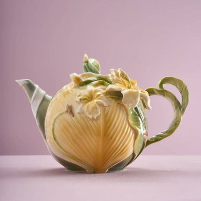 Bule de chá com estampado de flores, 850 ml, 23 x 14 x 16 cm