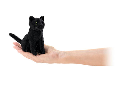 Marionnette à main Mini Chat Noir 8004/ Mini Chat Noir VE3 Folkmanis réaliste