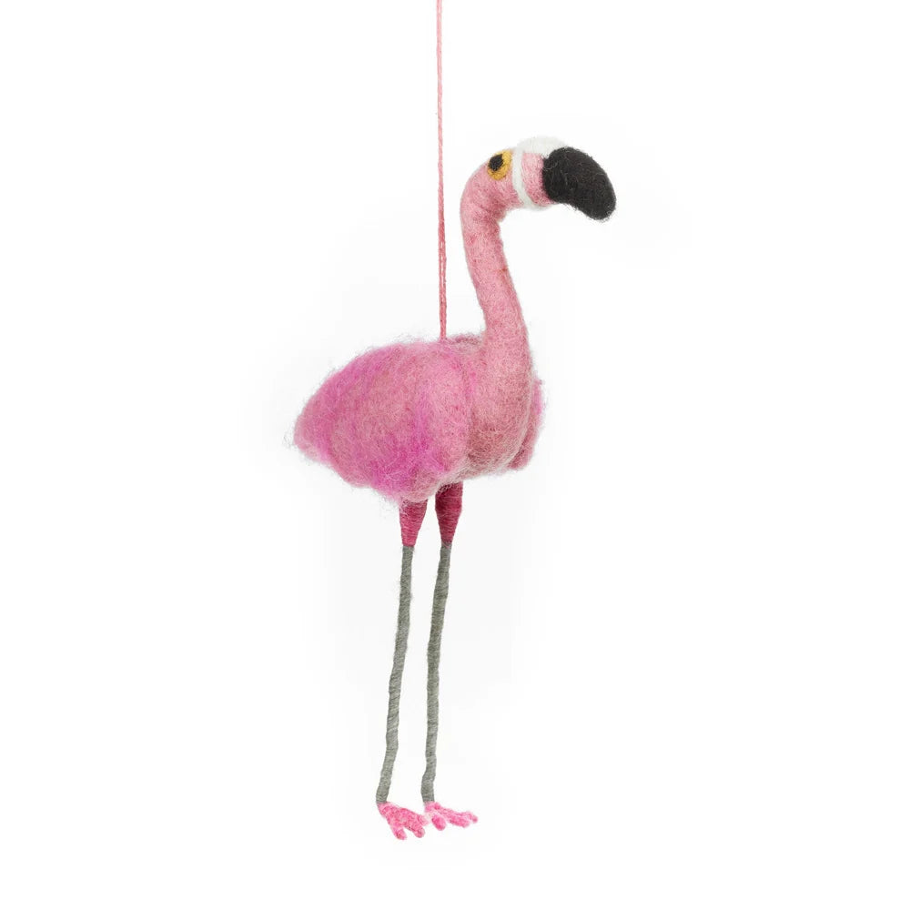 Filz-Weihnachtsanhänger Frankie le Flamant Rose