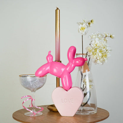 Ornament - Balloon Dog Money Box - Neon Pink - 17x7x17cm
