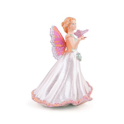 Figurine Elfe papillon rose