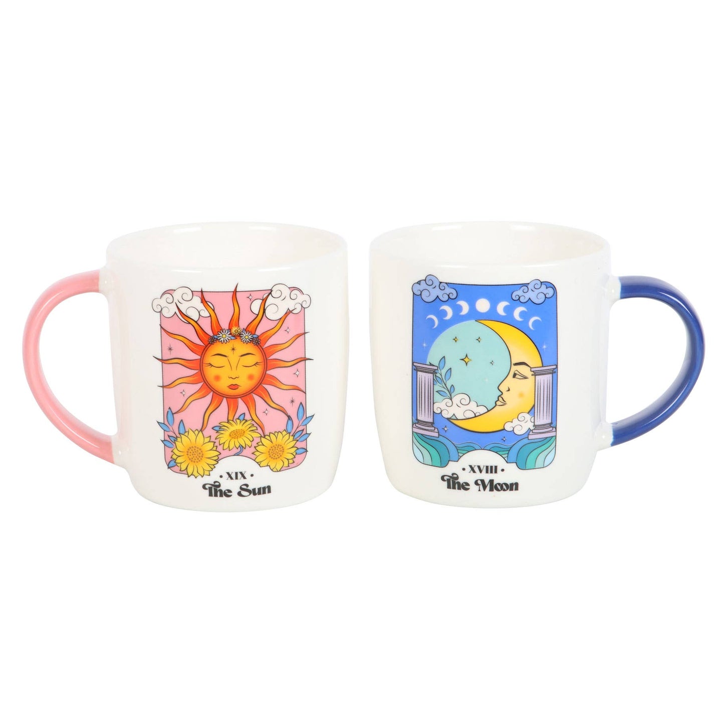 Juego de tazas celestiales de Sol y Luna