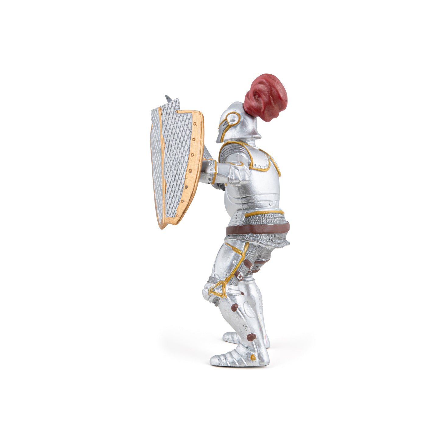 Knight figurine in armor with red plume
