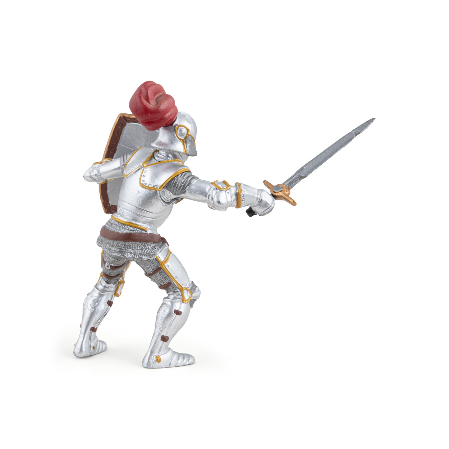 Knight figurine in armor with red plume