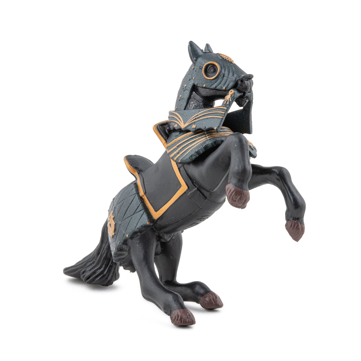 Black Armored Horse Figurine