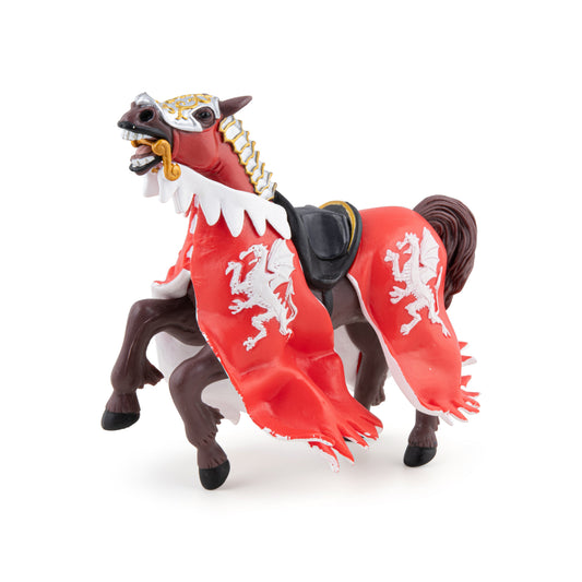 Figurine Cheval du roi au dragon rouge Papo - personnage médiéval