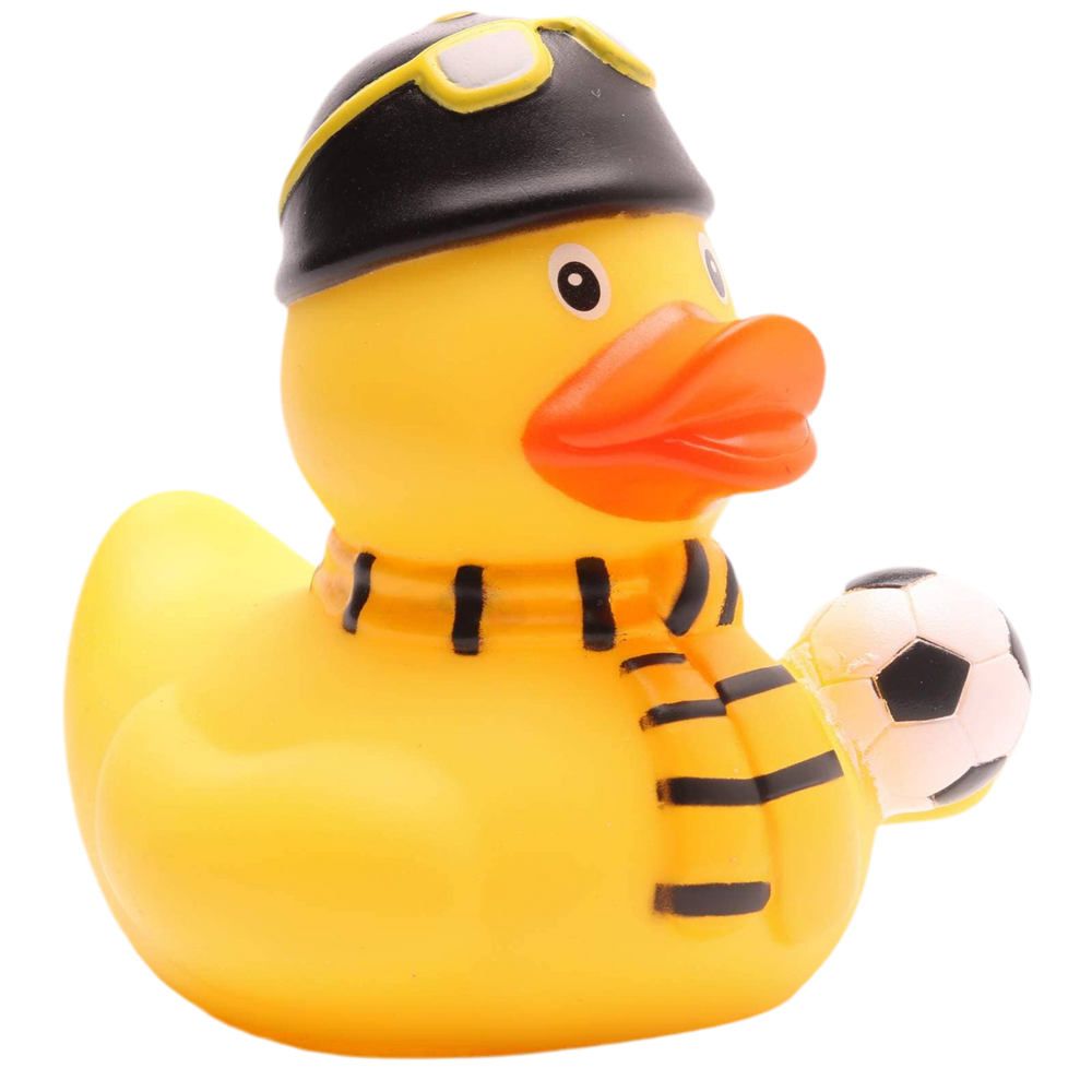 Yellow and Black Football Supporter Duck