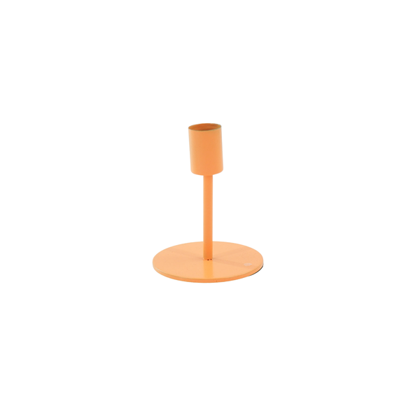 Candelabro básico de metal color naranja neón - 8x8x10 cm
