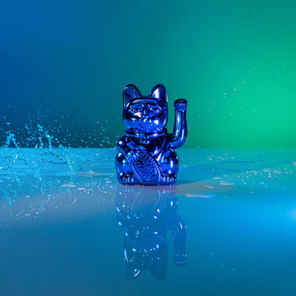 Shiny Blue Lucky Cat - Cosmic Earth Edition