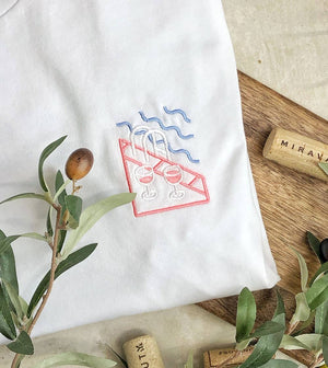 T-shirt Brodé Rosé Piscine