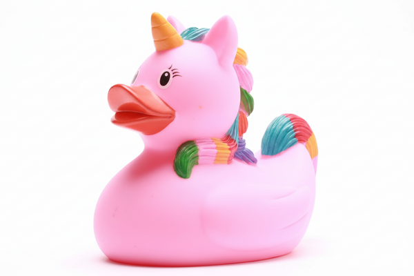 Pato Unicórnio Arco-Íris Rosa