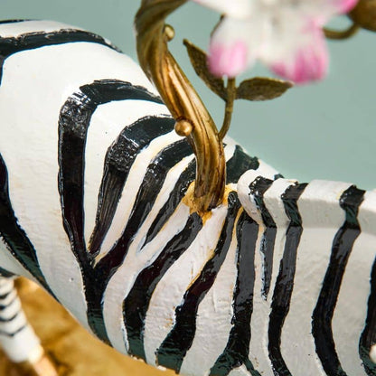 Chandelier zèbre poly/métal, 27 x 9x45 cm
