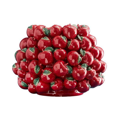 リンゴの形をした花瓶、赤色の炻器製、42 x 42 x 32 cm