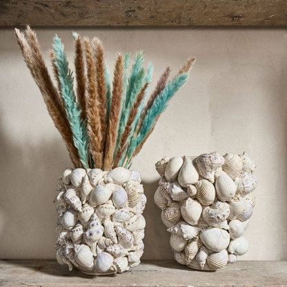 Seashell Vase, Natural Stoneware M
