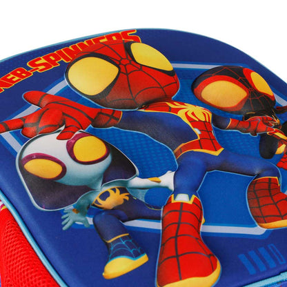 Small Blue 3D Marvel Backpack - Spider-Man Spinners